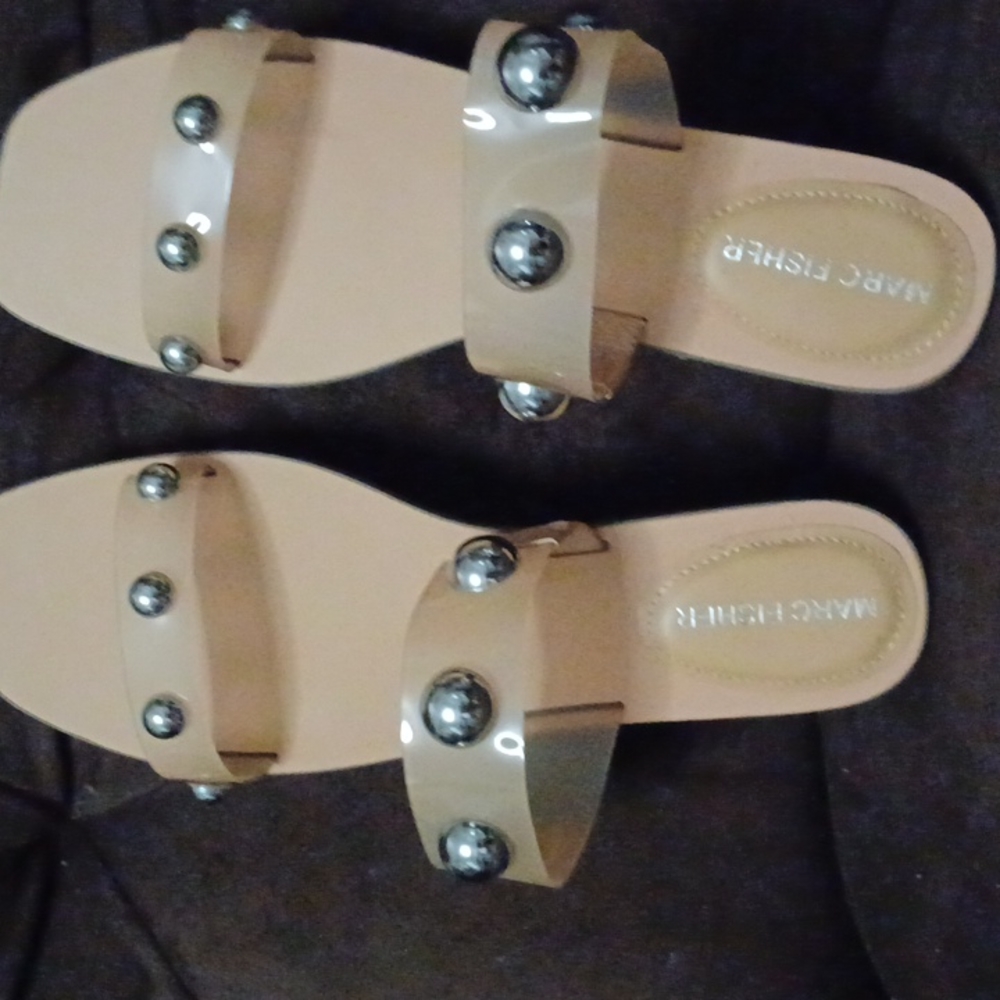 Frosted Lucite studded Sandals